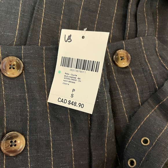 Forever 21 Linen Belted Pinstripe Summer Dress - Picture 8 of 8